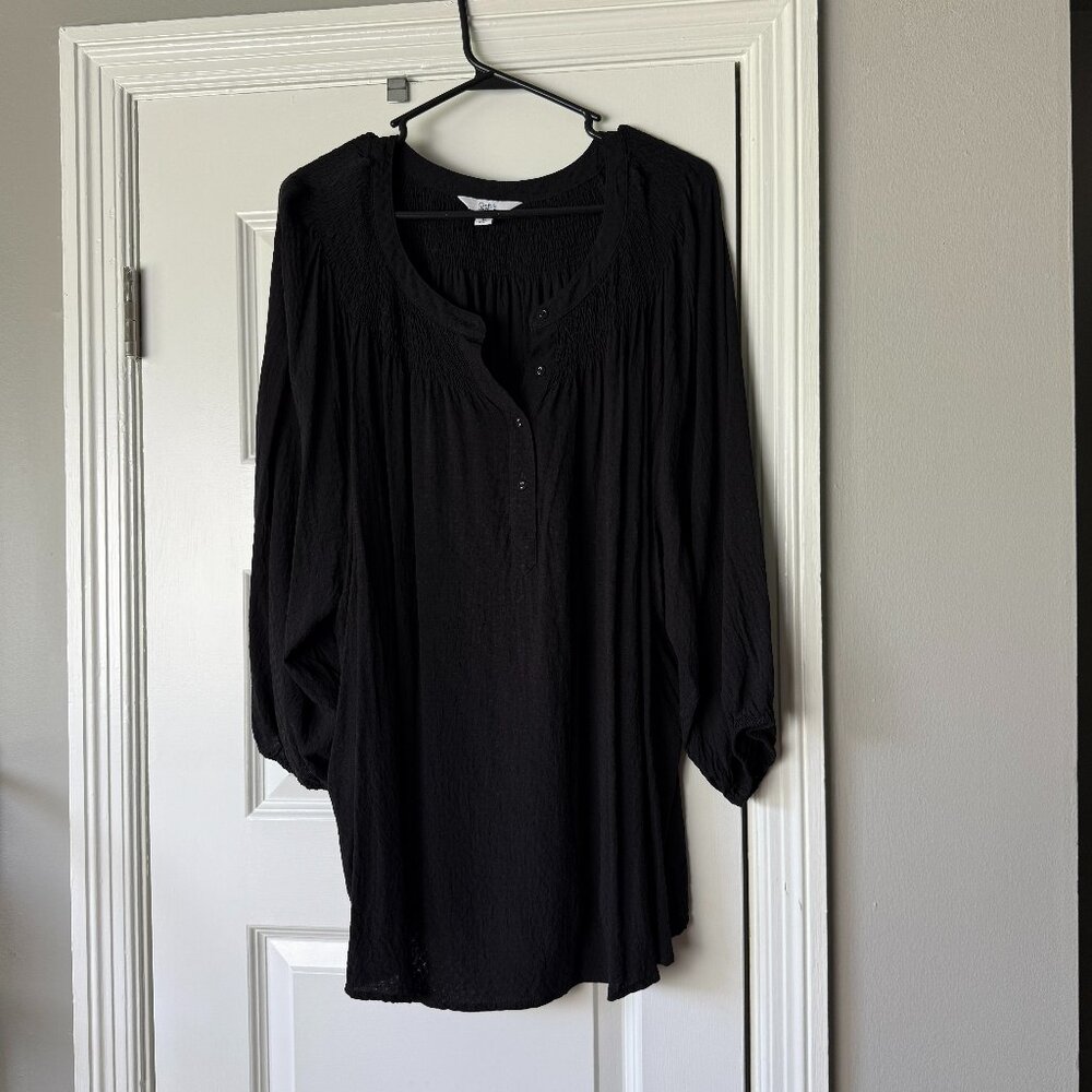 3/4 Sleeve Black Blouse